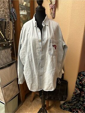 🏈 Vintage 90s Arizona Cardinals The Edge NFL Denim Shirt 🏈